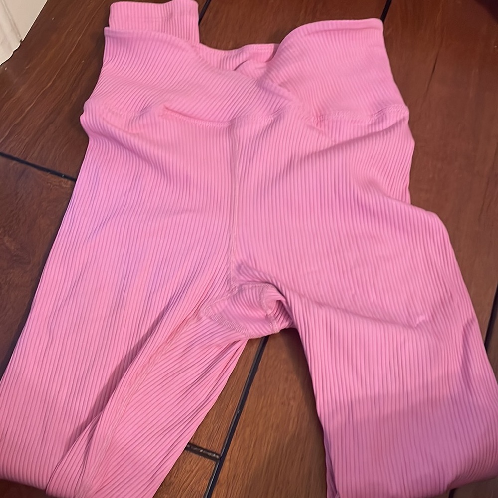 Revolve Year of ours Veronica pink ribbed leggings